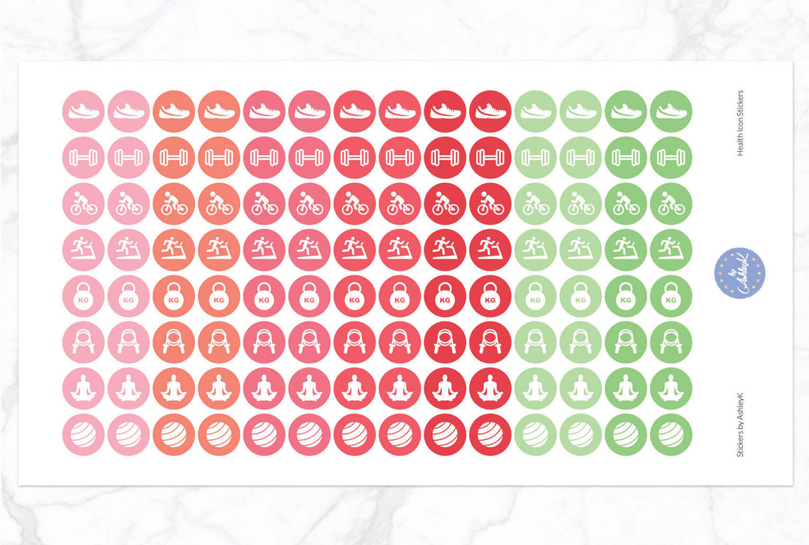 Health Icon Stickers - Strawberry