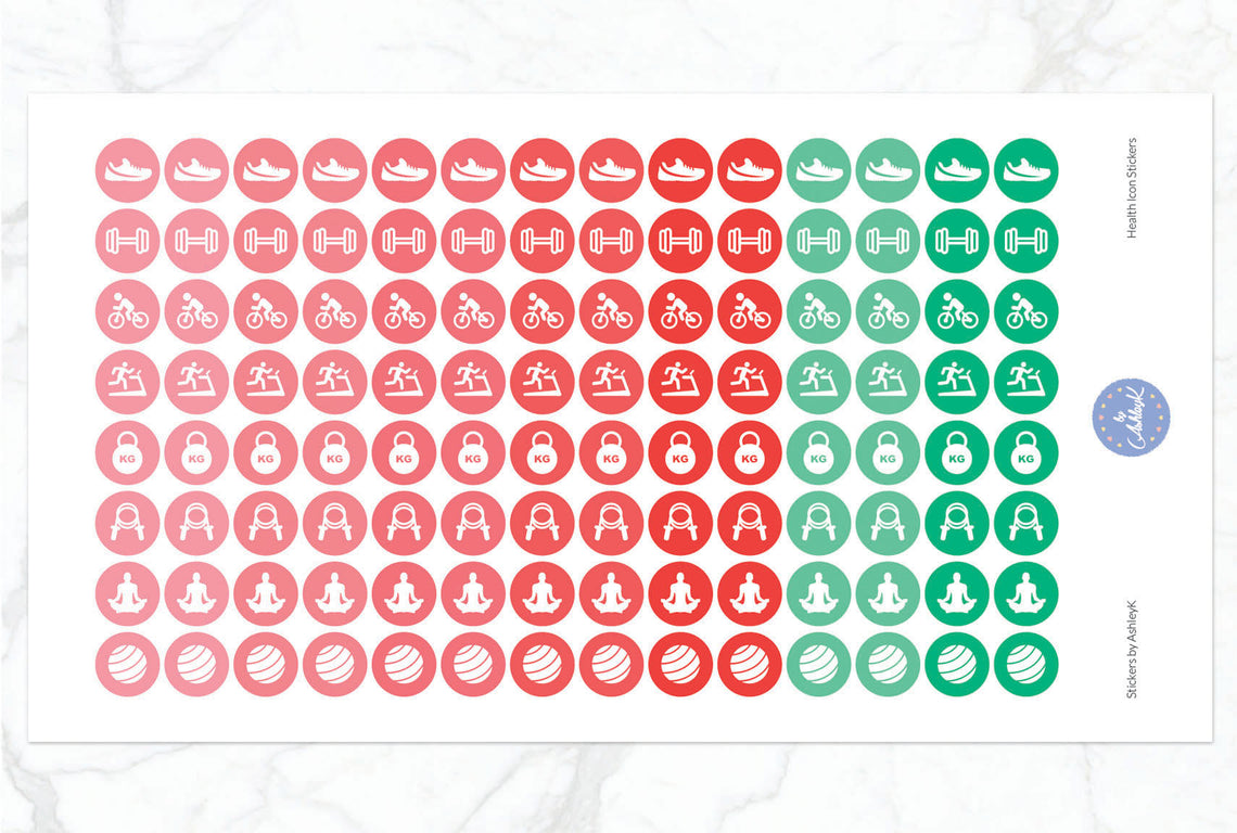 Health Icon Stickers - Watermelon