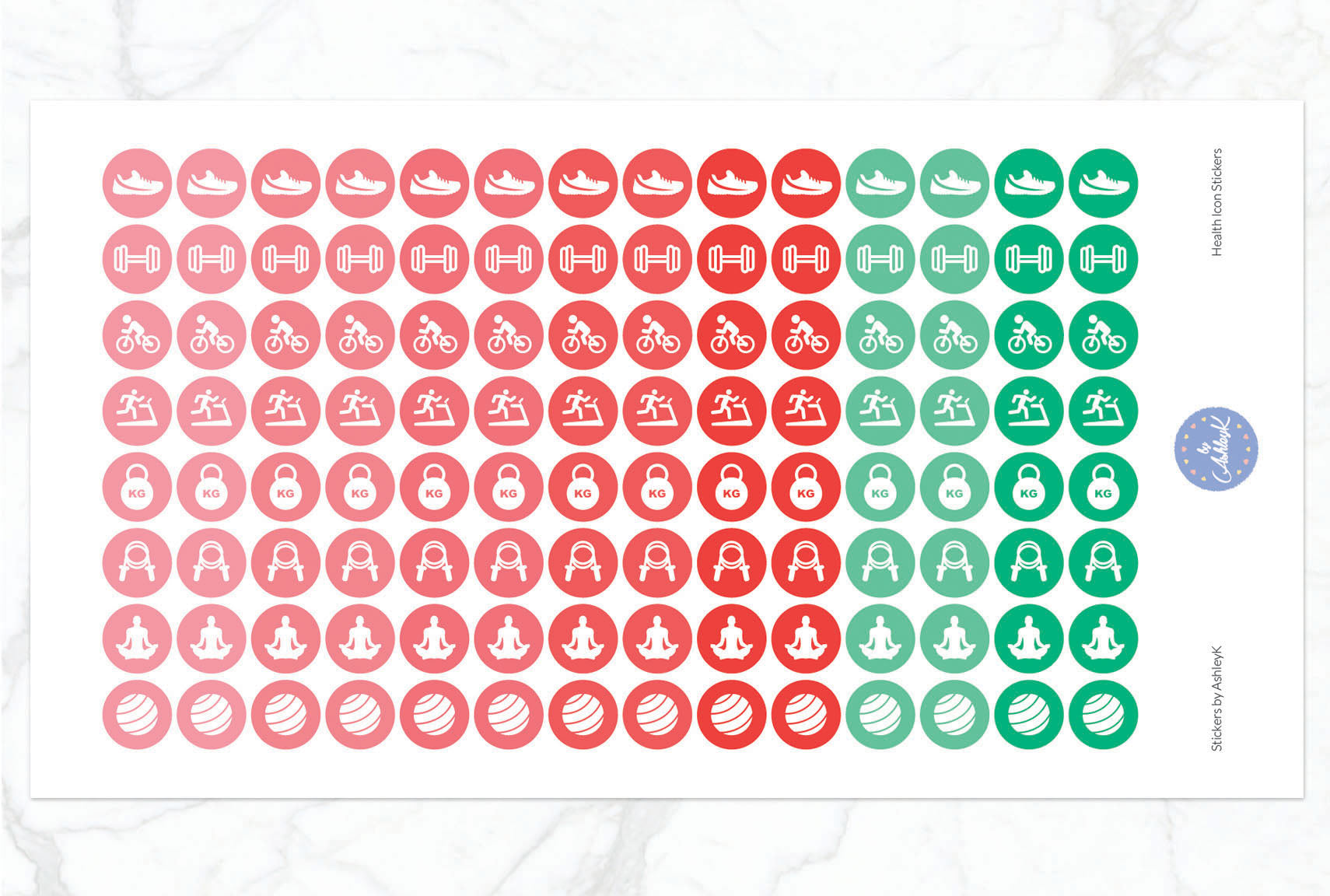 Health Icon Stickers - Watermelon