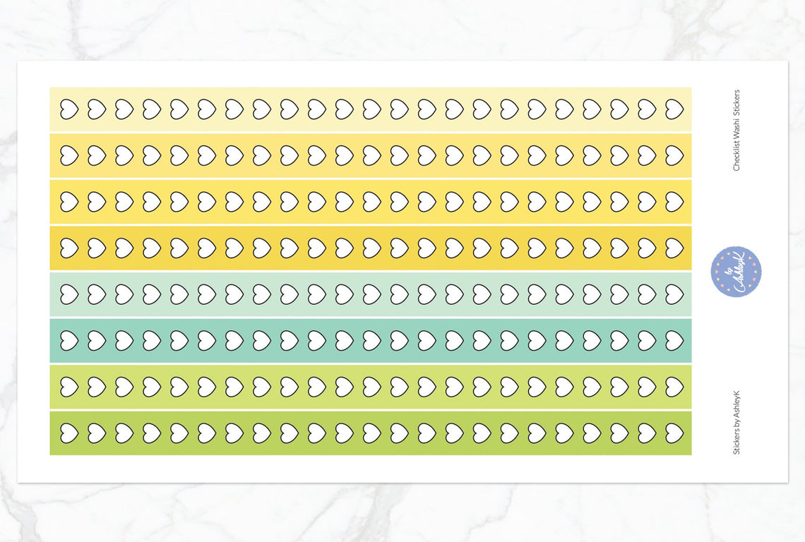 Heart Checklist Washi - Lemon&Lime