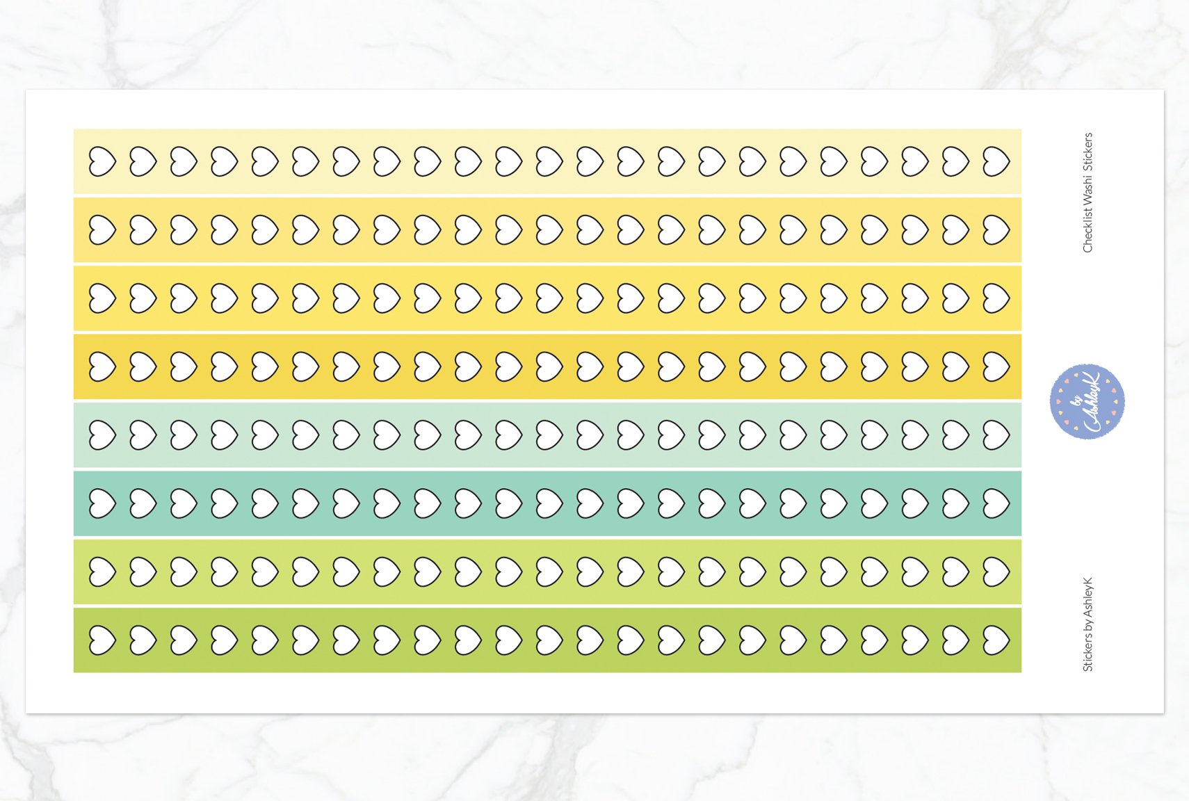 Heart Checklist Washi - Lemon&Lime