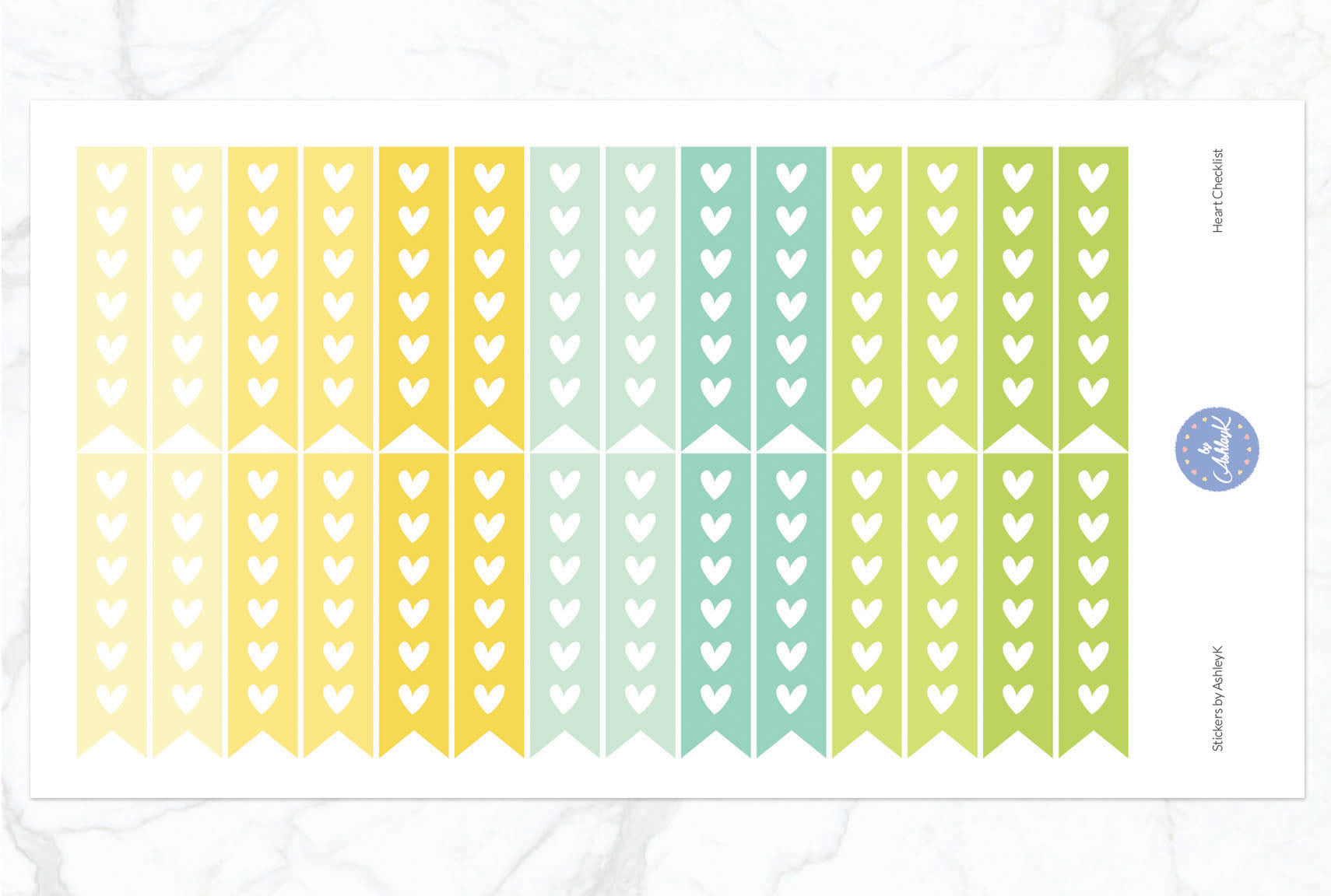 Heart Checklist Stickers - Lemon&Lime