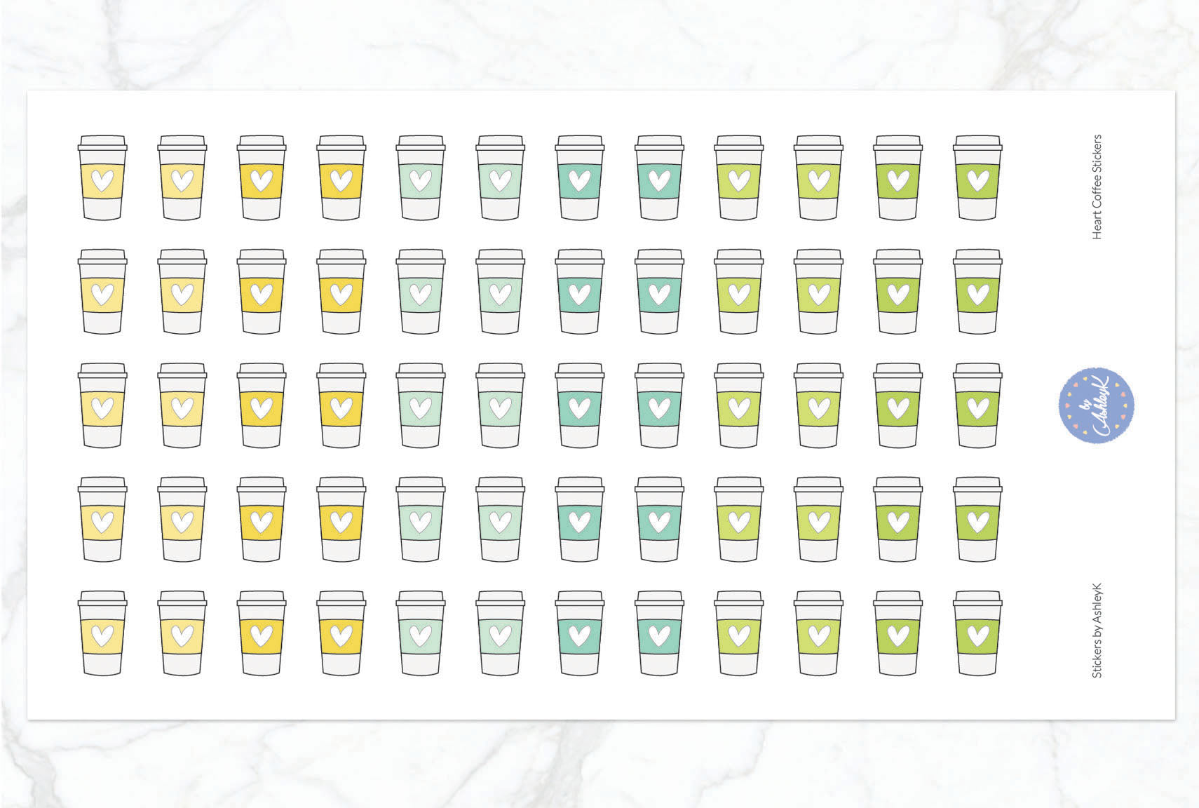 Heart Coffee Stickers - Lemon&Lime