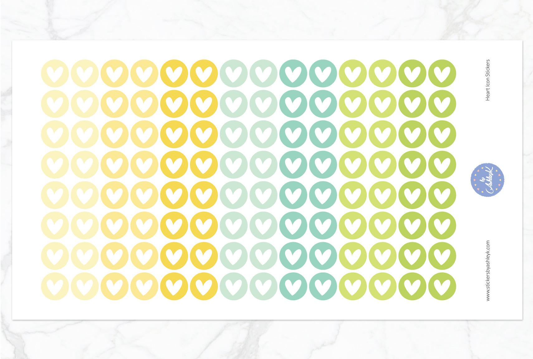 Heart Icon Round Stickers - Lemon&Lime