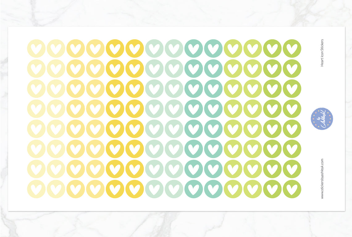 Heart Icon Round Stickers - Lemon&Lime