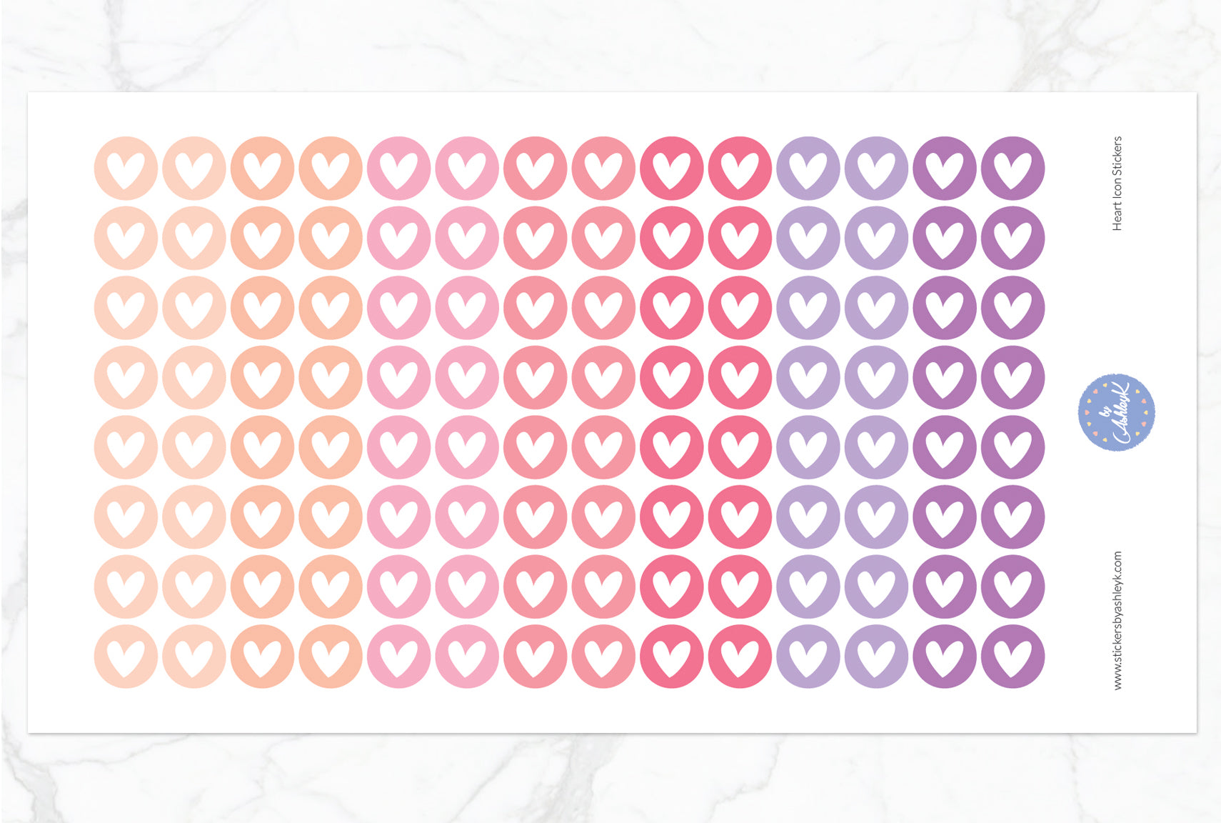 Heart Icon Round Stickers - Raspberry