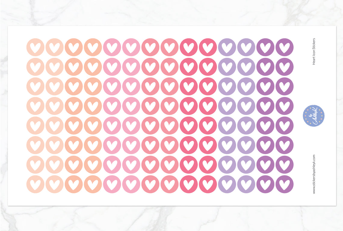 Heart Icon Round Stickers - Raspberry