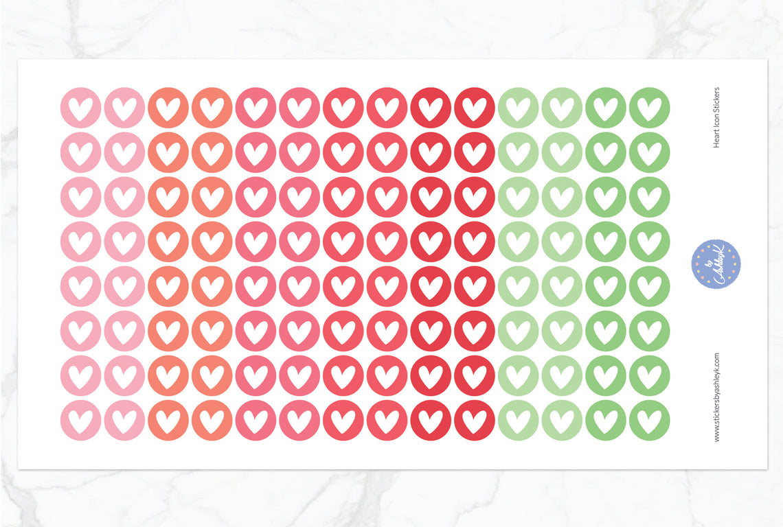 Heart Icon Round Stickers - Strawberry