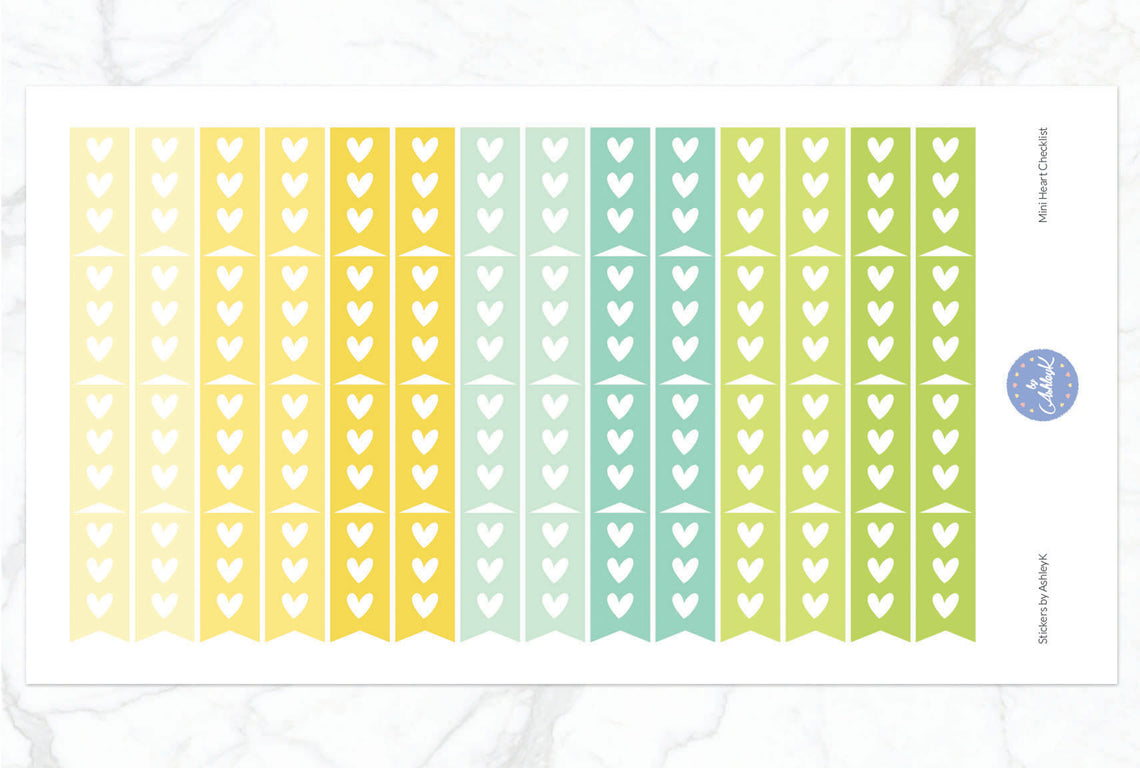 Heart Mini Checklist Stickers - Lemon&Lime