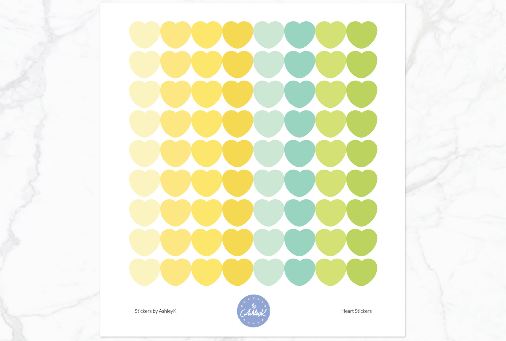 Heart Stickers - Lemon&Lime