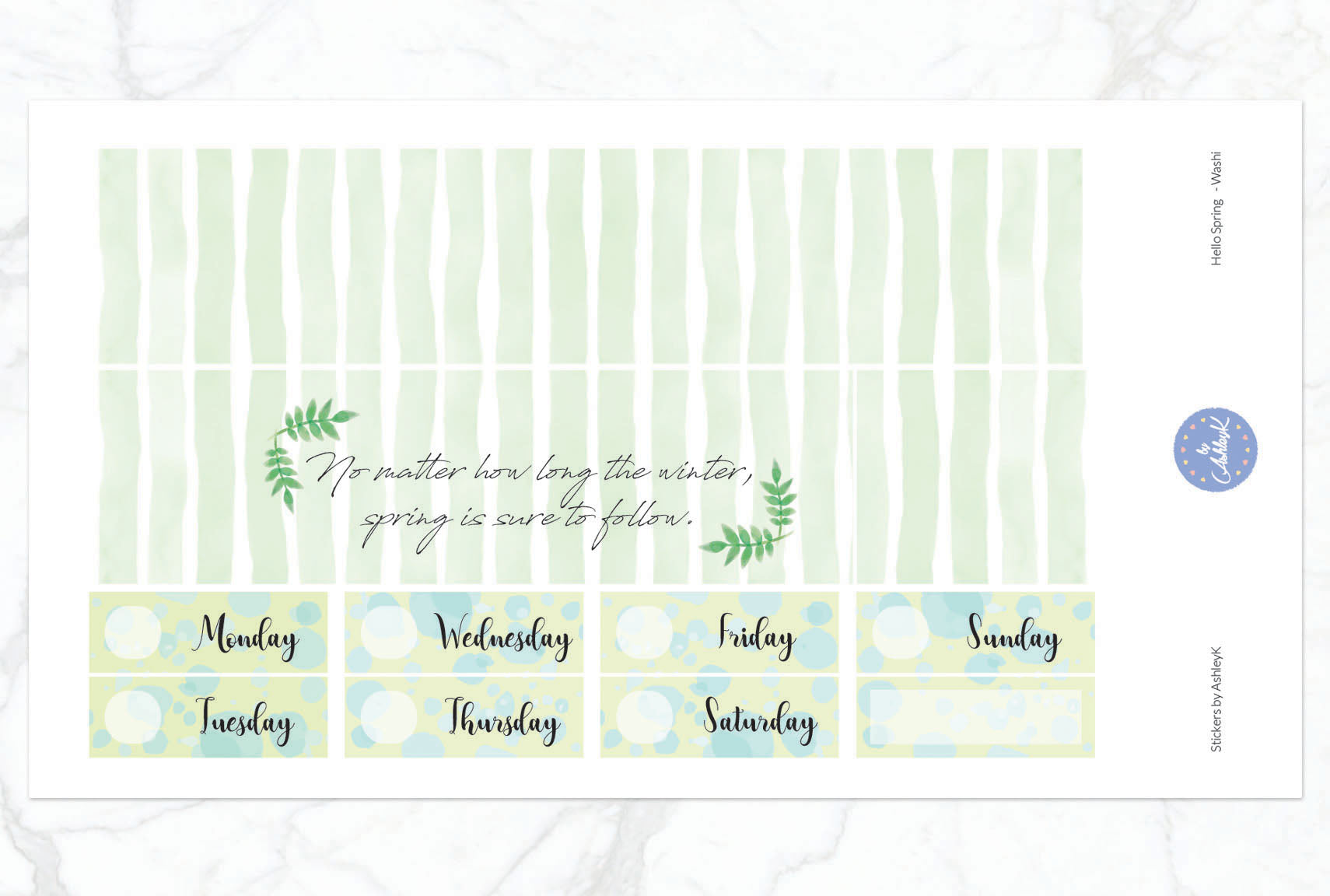 Hello Spring - Washi Sheet