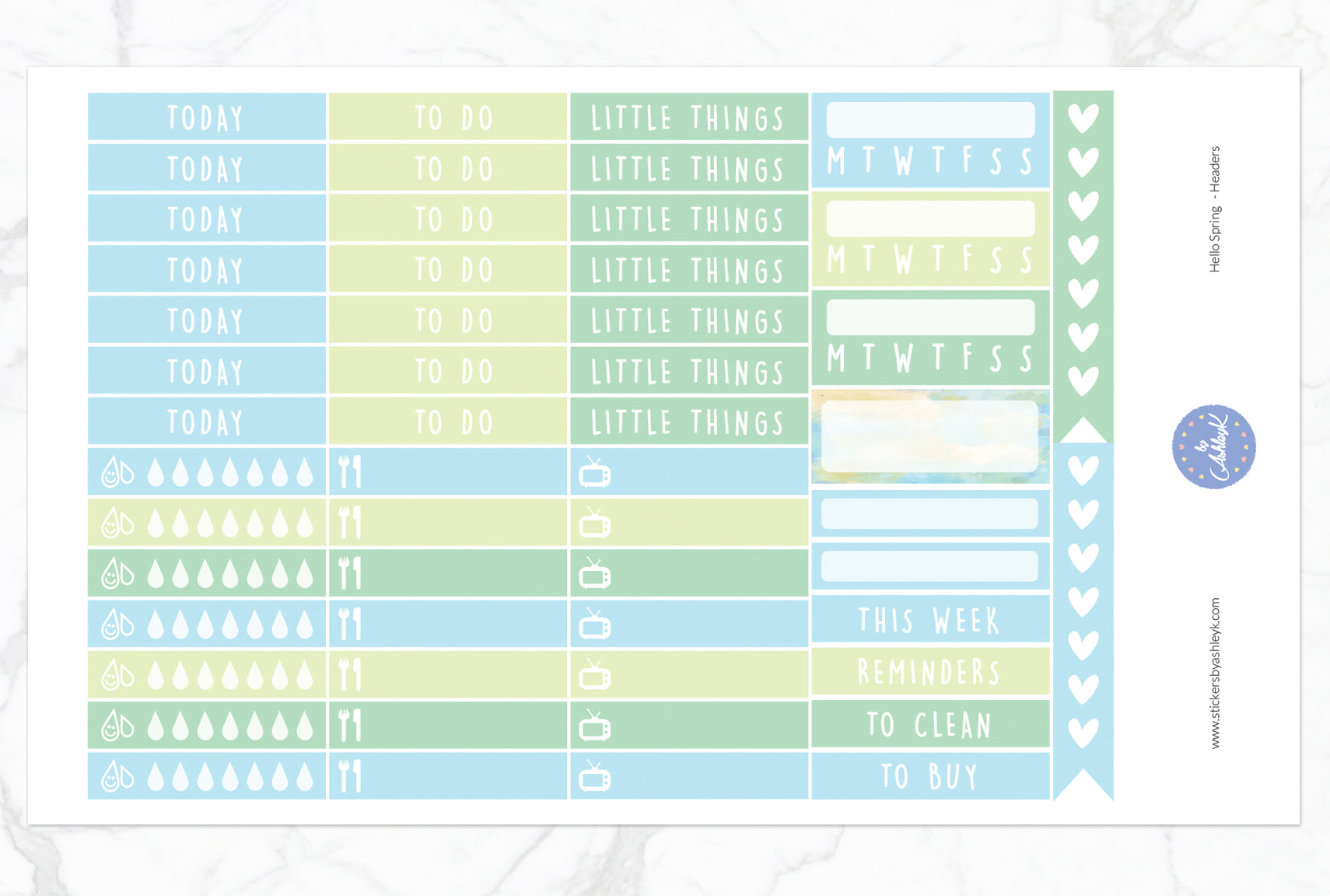 Hello Spring Weekly Kit  - Functional Sheet