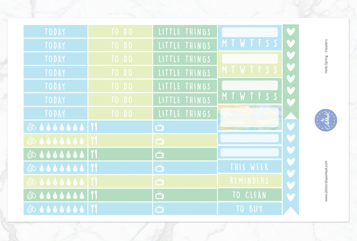 Hello Spring Weekly Kit  - Functional Sheet