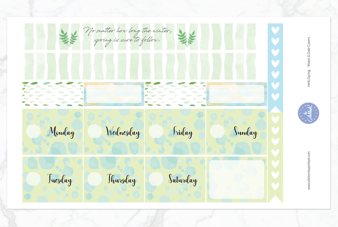 Hello Spring Weekly Kit  - Washi Sheet