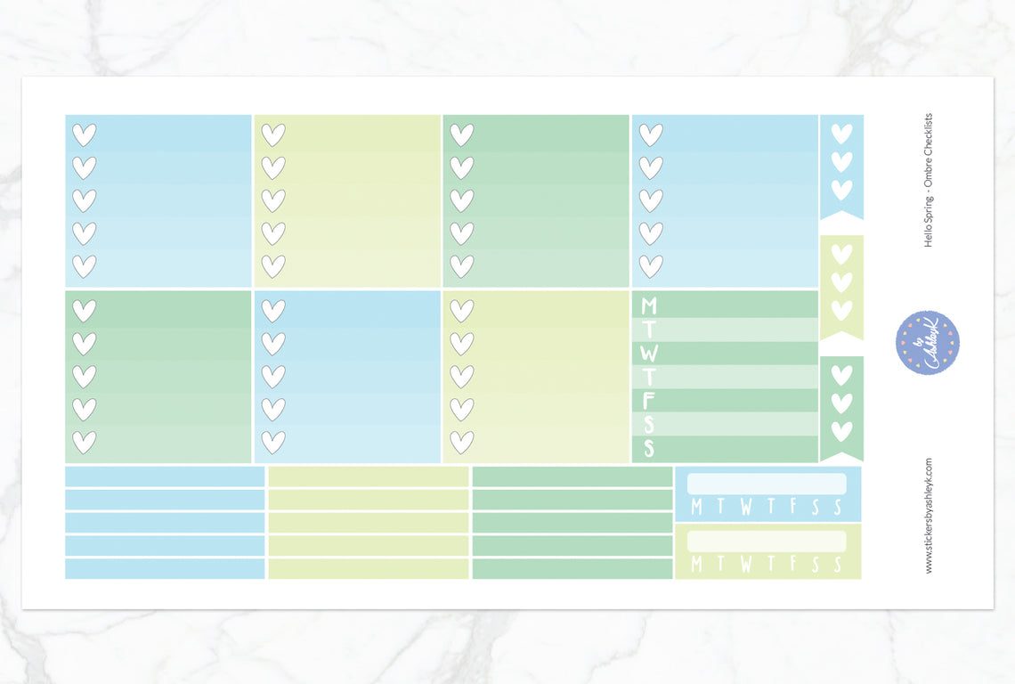 Hello Spring Weekly Kit  - Ombre Checklist Sheet