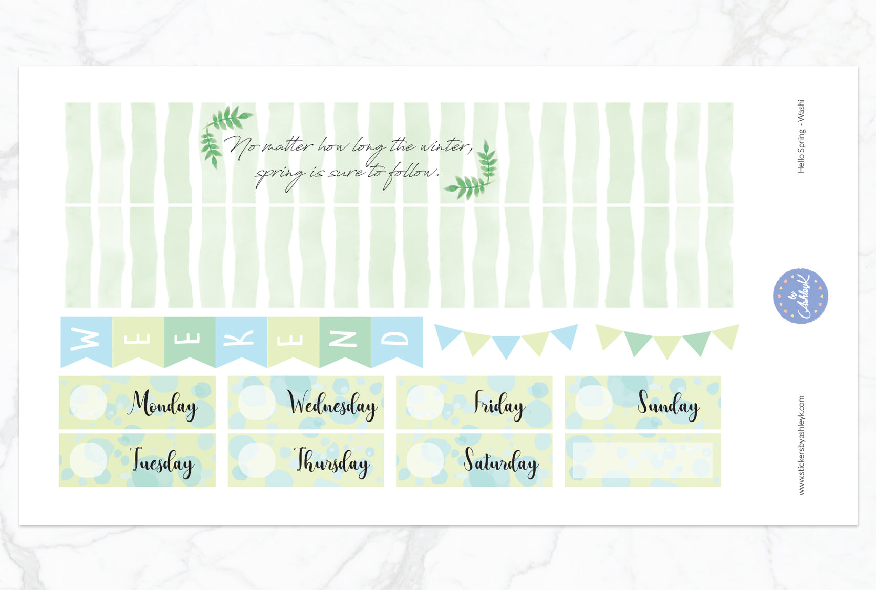 Hello Spring Weekly Kit  - Washi Sheet