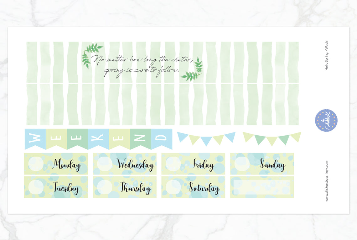 Hello Spring Weekly Kit  - Washi Sheet