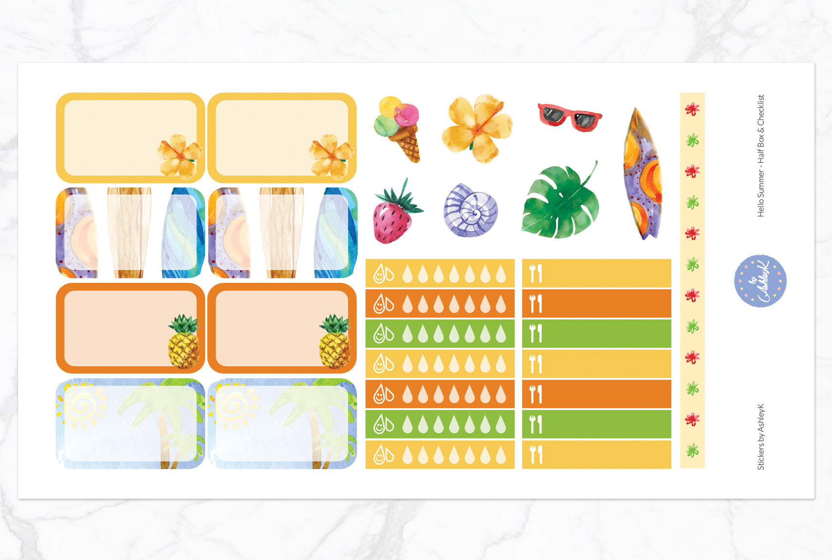 Hello Summer Weekly Kit  - Half Box Sheet
