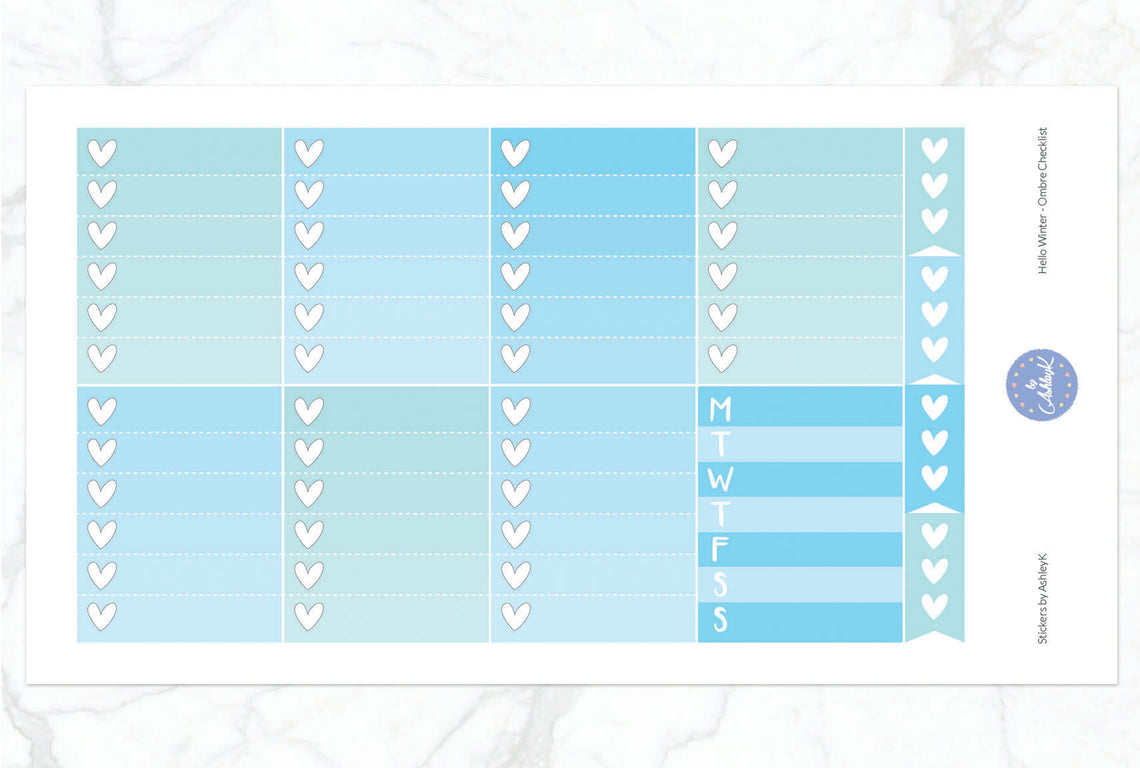 Hello Winter - Ombre Checklist Sheet