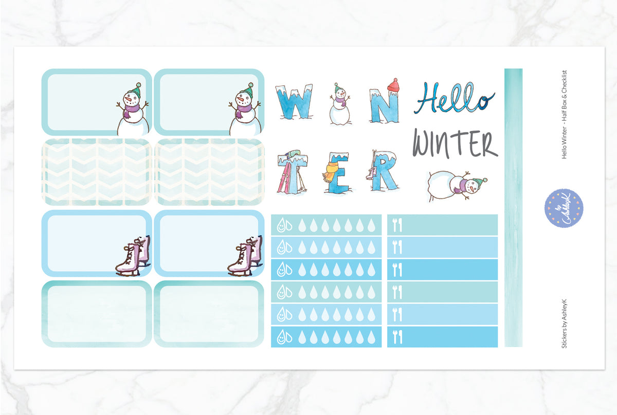 Hello Winter Weekly Kit - Erin Condren Planner Stickers – Stickers by ...