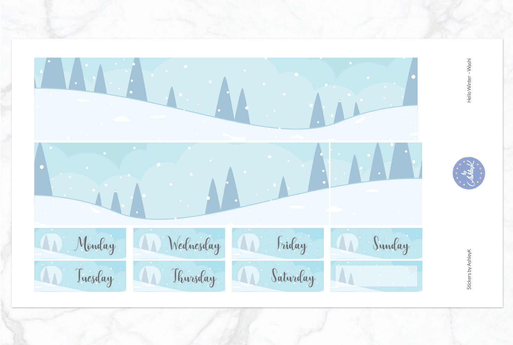 Hello Winter - Washi Sheet