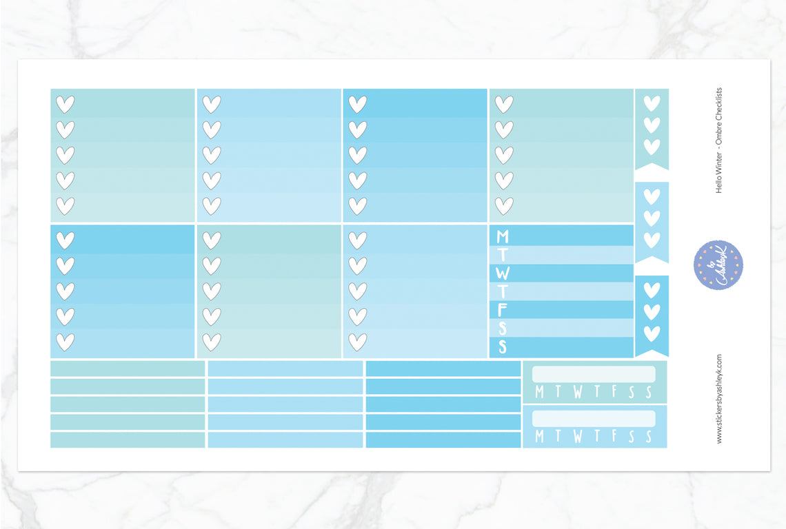 Hello Winter Weekly Kit  - Ombre Checklist Sheet