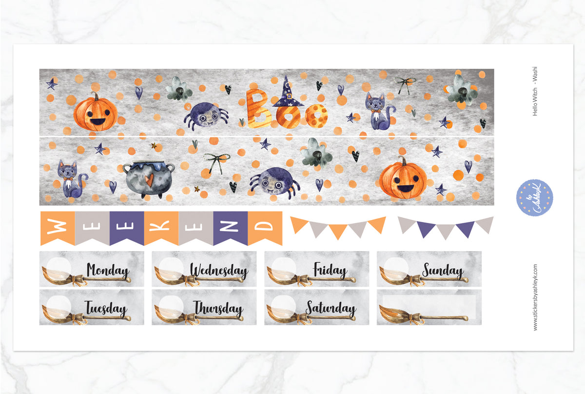 Hello Witch Weekly Kit - Erin Condren Horizontal Planner Stickers ...