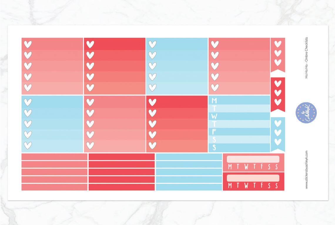 Ho Ho Ho Weekly Kit  - Ombre Checklist Sheet