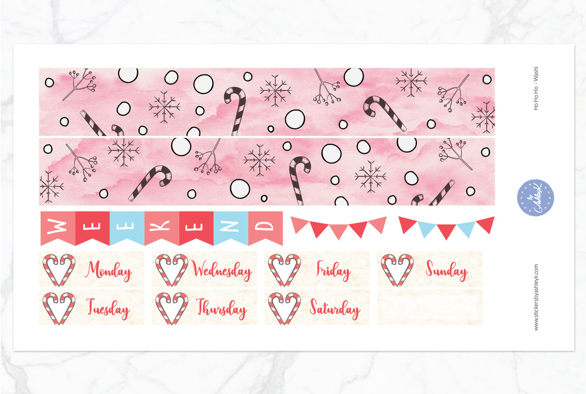 Ho Ho Ho Weekly Kit  - Washi Sheet