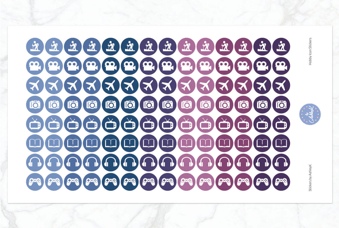 Hobby Icon Stickers - Blueberry