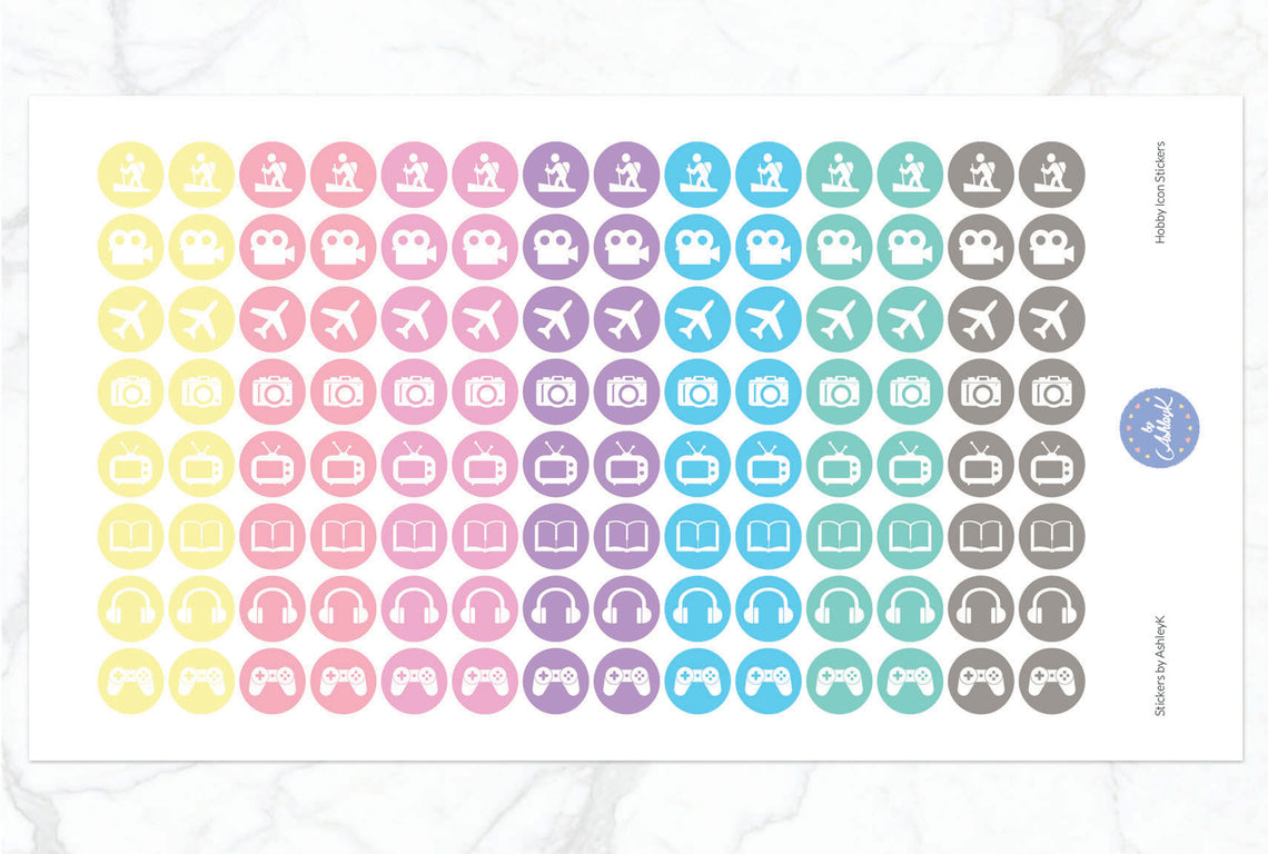 Hobby Icon Stickers - Pastel