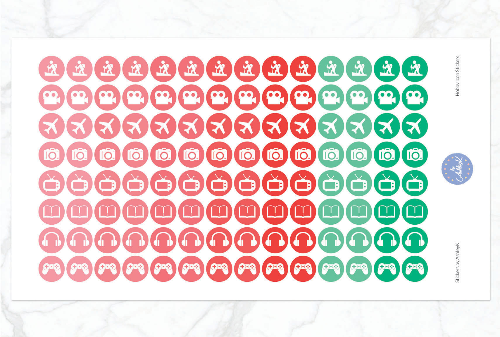 Hobby Icon Stickers - Watermelon
