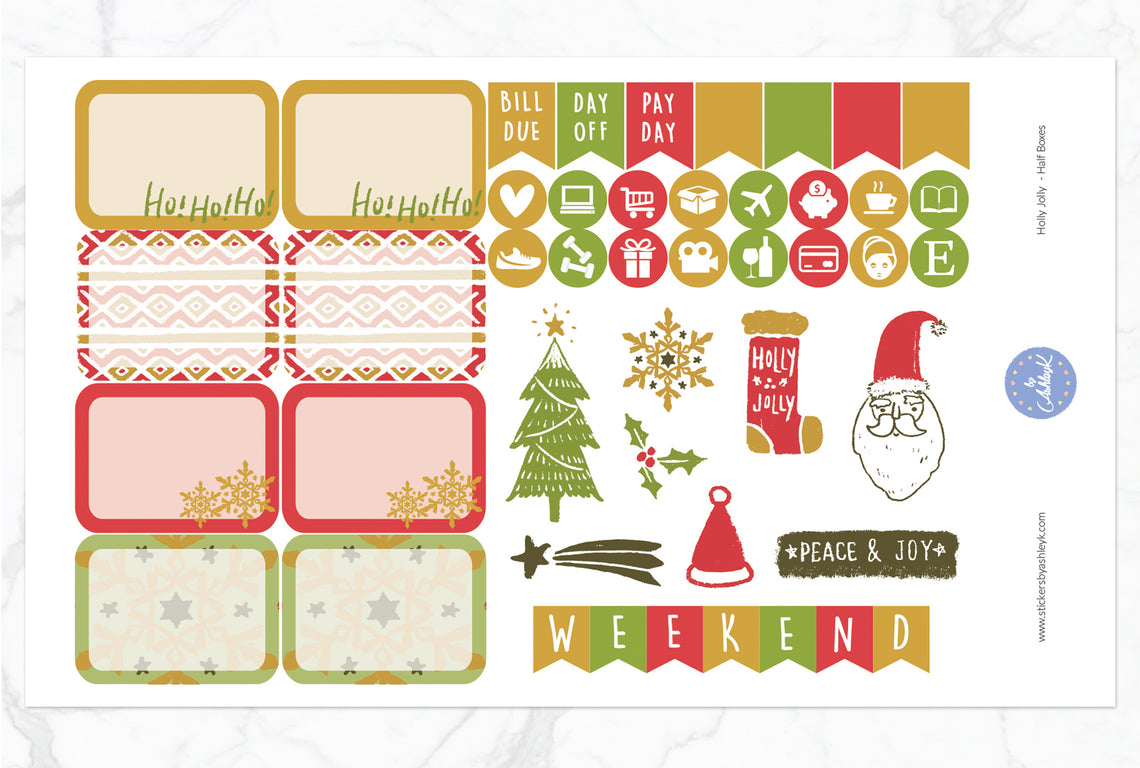 Holly Jolly Weekly Kit  - Half Box Sheet