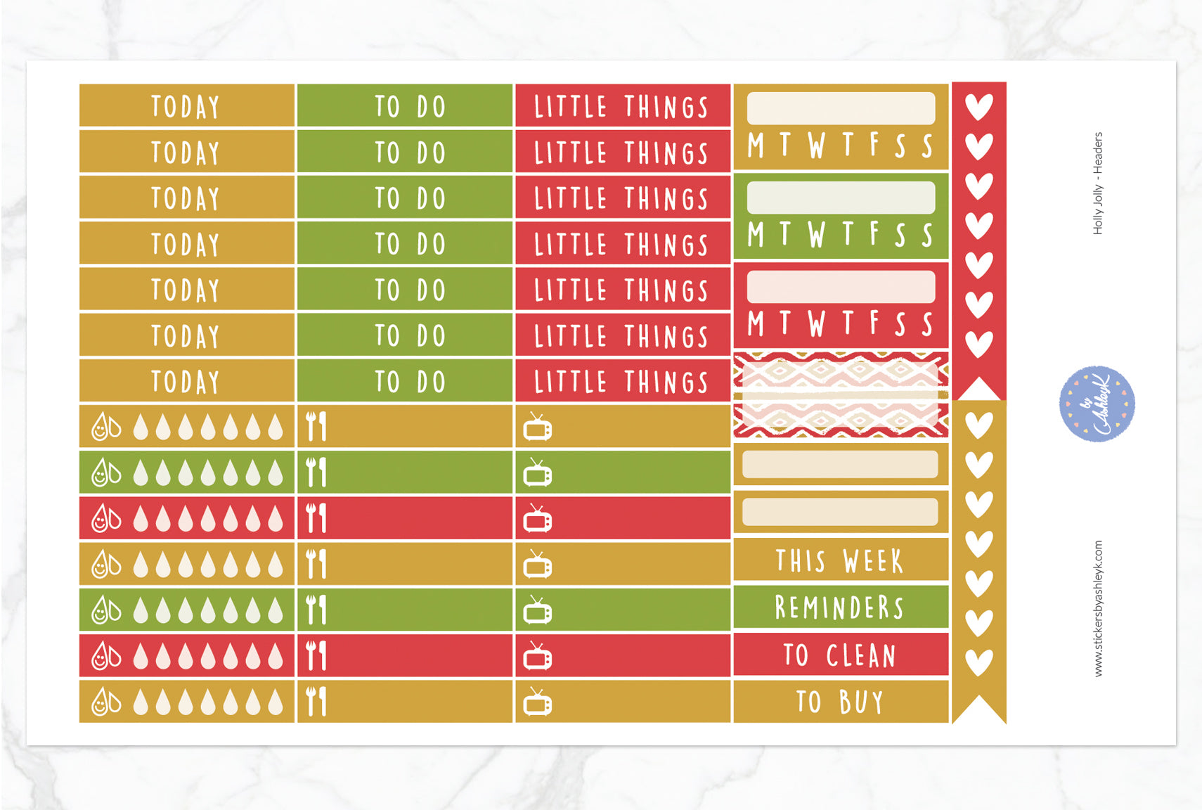Holly Jolly Weekly Kit  - Functional Sheet