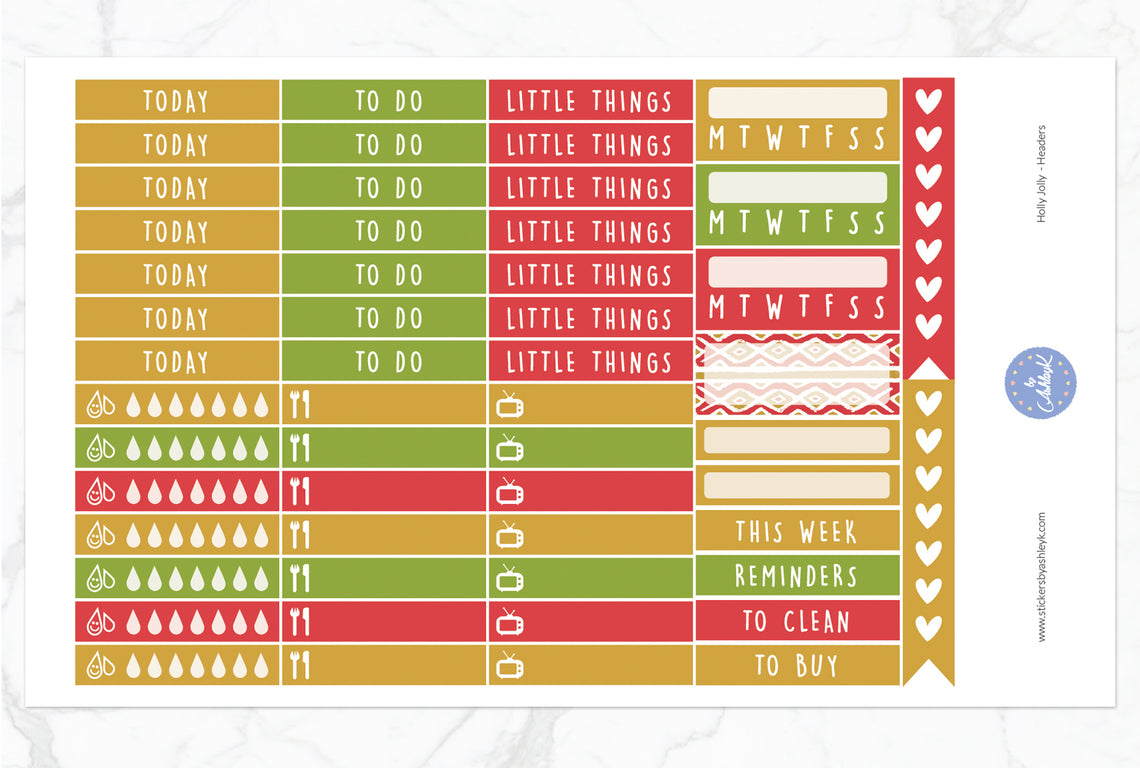 Holly Jolly Weekly Kit  - Functional Sheet