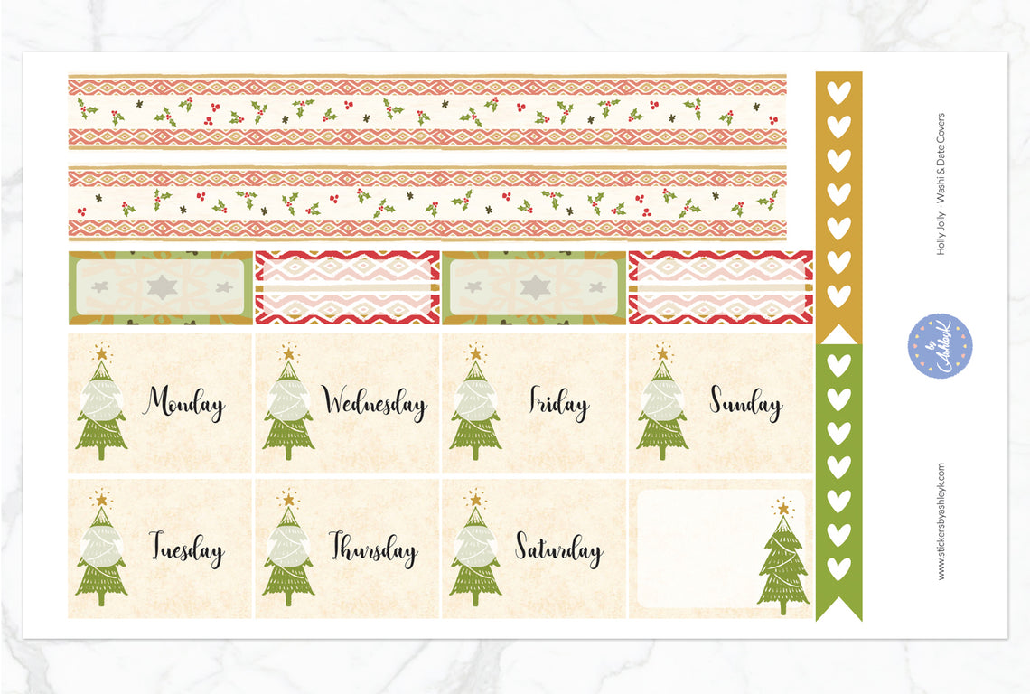 Holly Jolly Weekly Kit  - Washi Sheet