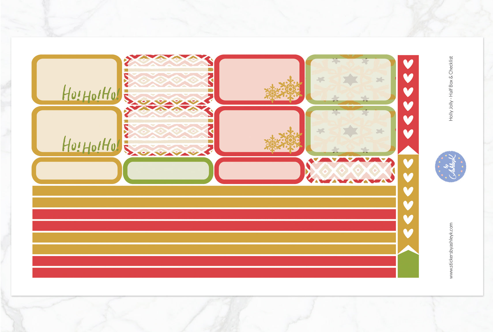 Holly Jolly Weekly Kit  - Half Box Sheet