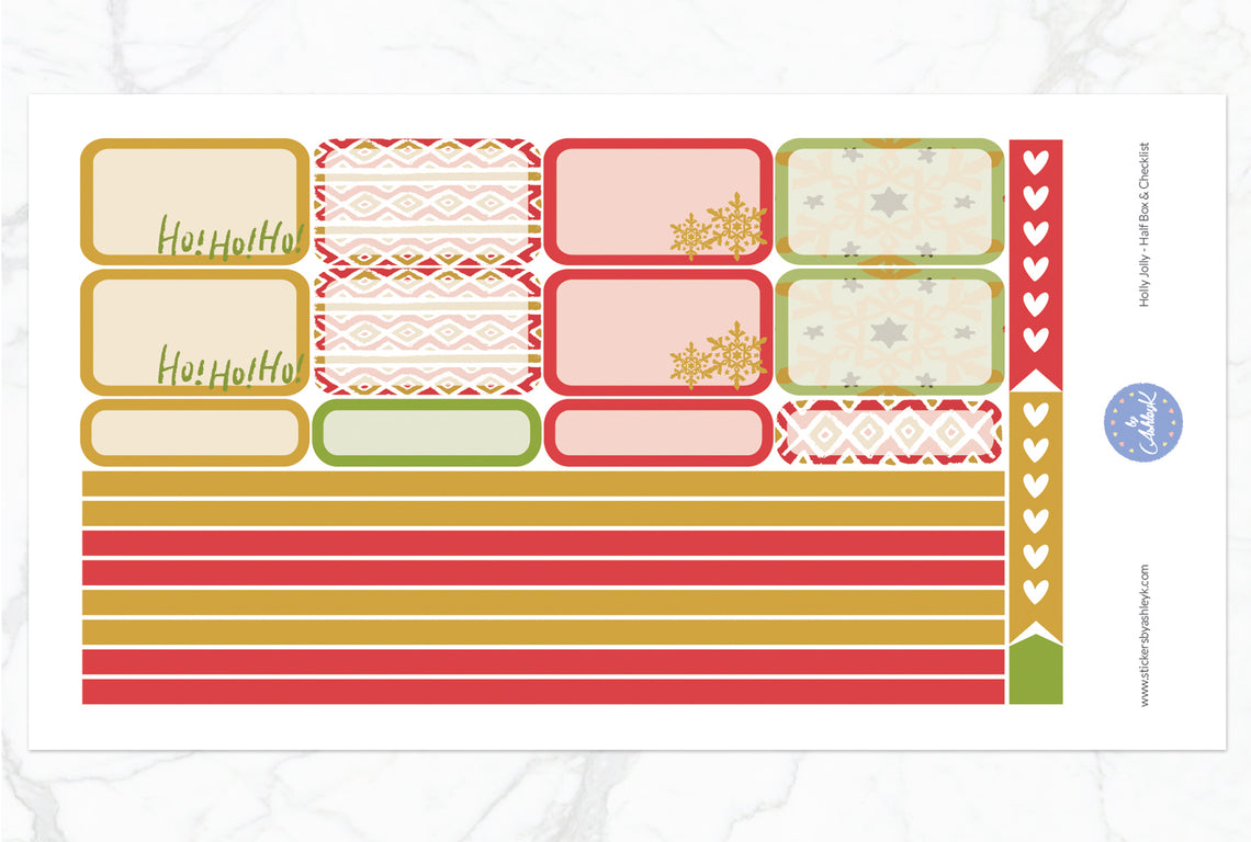 Holly Jolly Weekly Kit  - Half Box Sheet