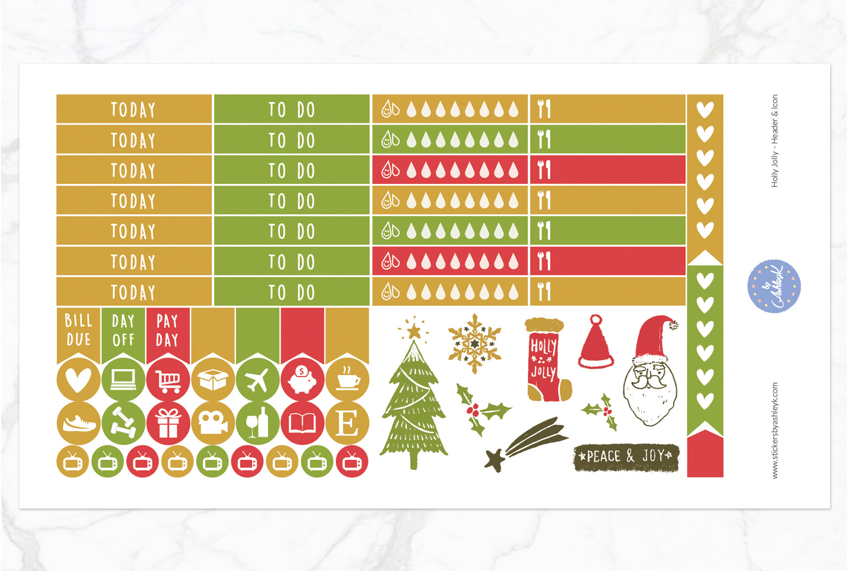 Holly Jolly Weekly Kit  - Functional Sheet
