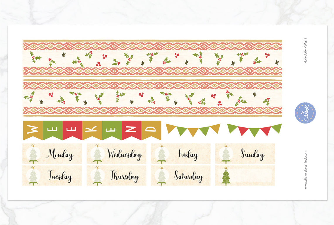 Holly Jolly Weekly Kit  - Washi Sheet