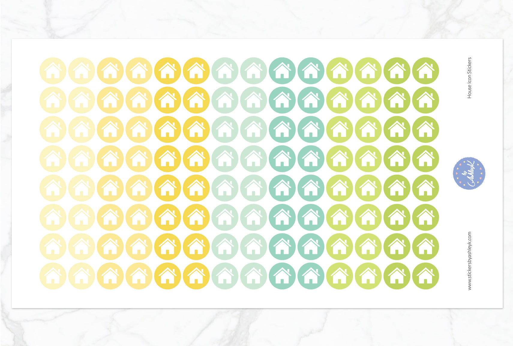 House Icon Round Stickers - Lemon&Lime