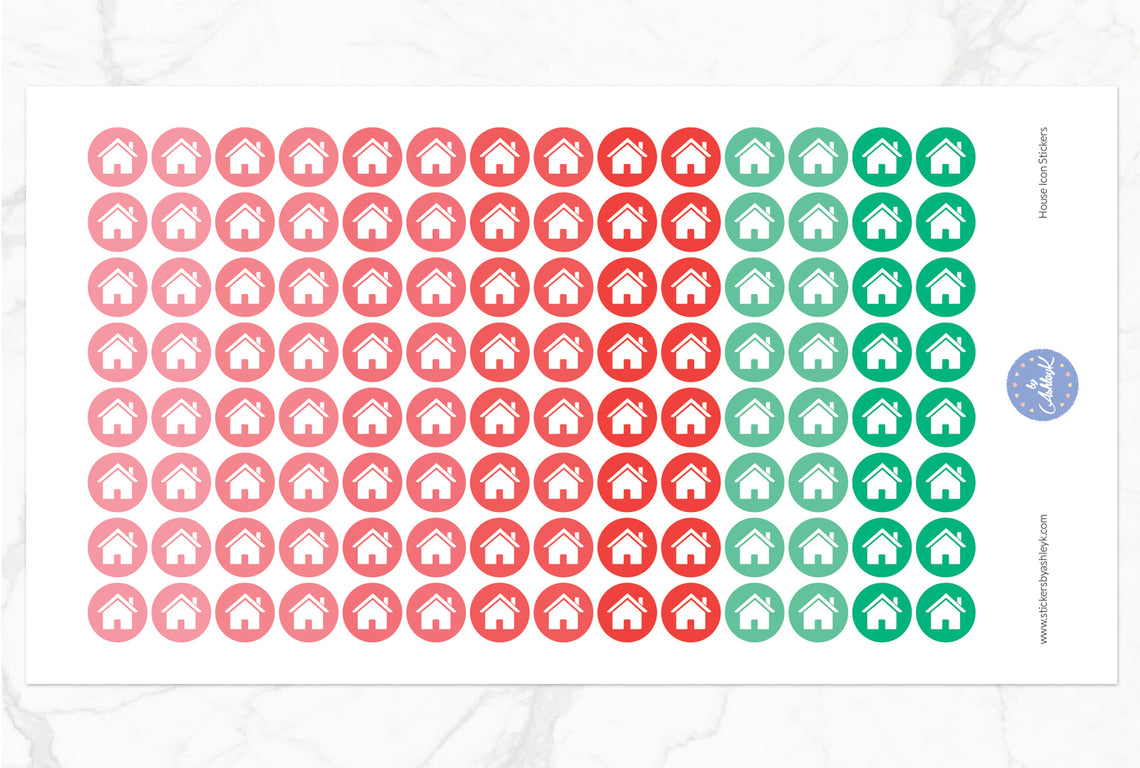 House Icon Round Stickers - Watermelon