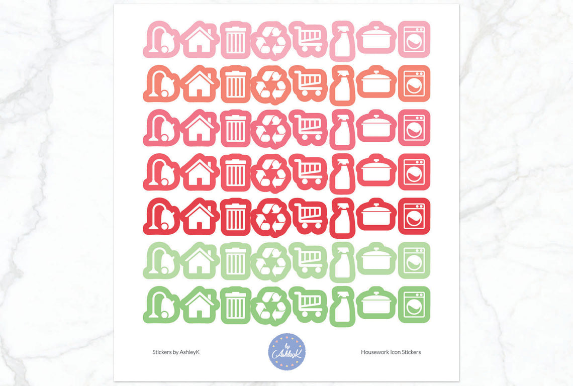 Housework Icon Stickers - Strawberry