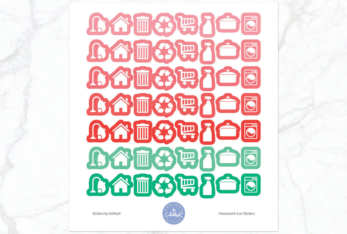 Housework Icon Stickers - Watermelon