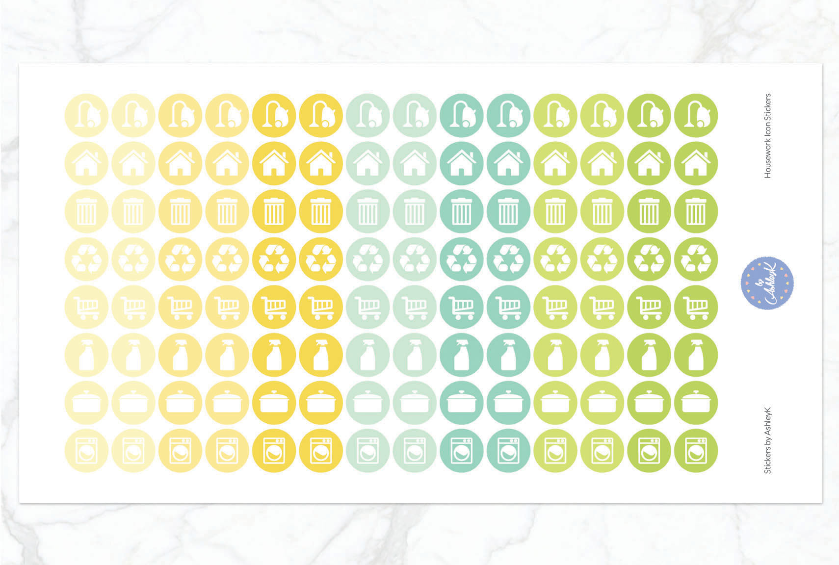Housework Icon Stickers - Lemon&Lime