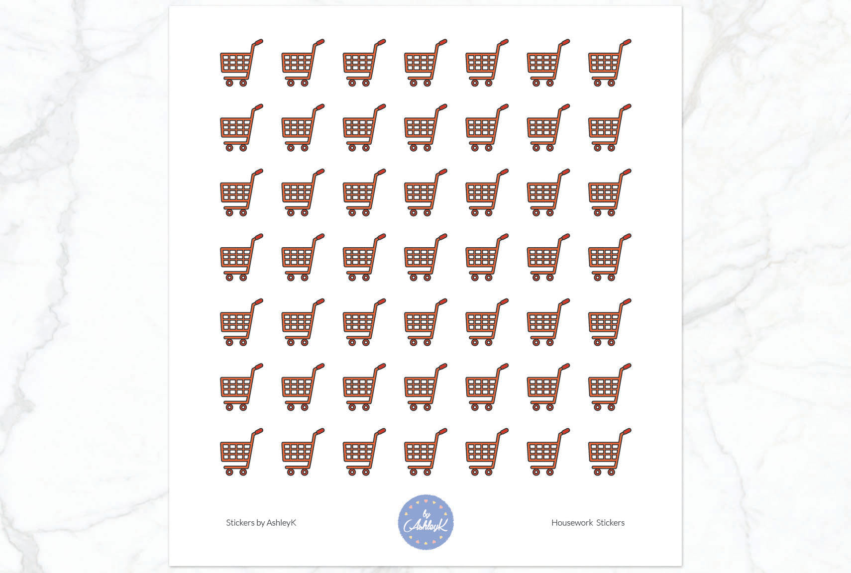 Housework Stickers - Shopping Cart