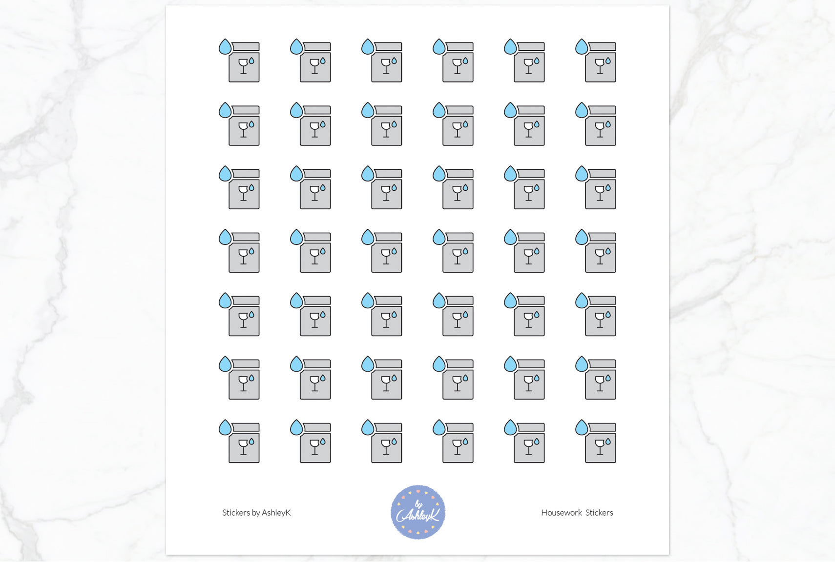 Housework Stickers - Dishwasher