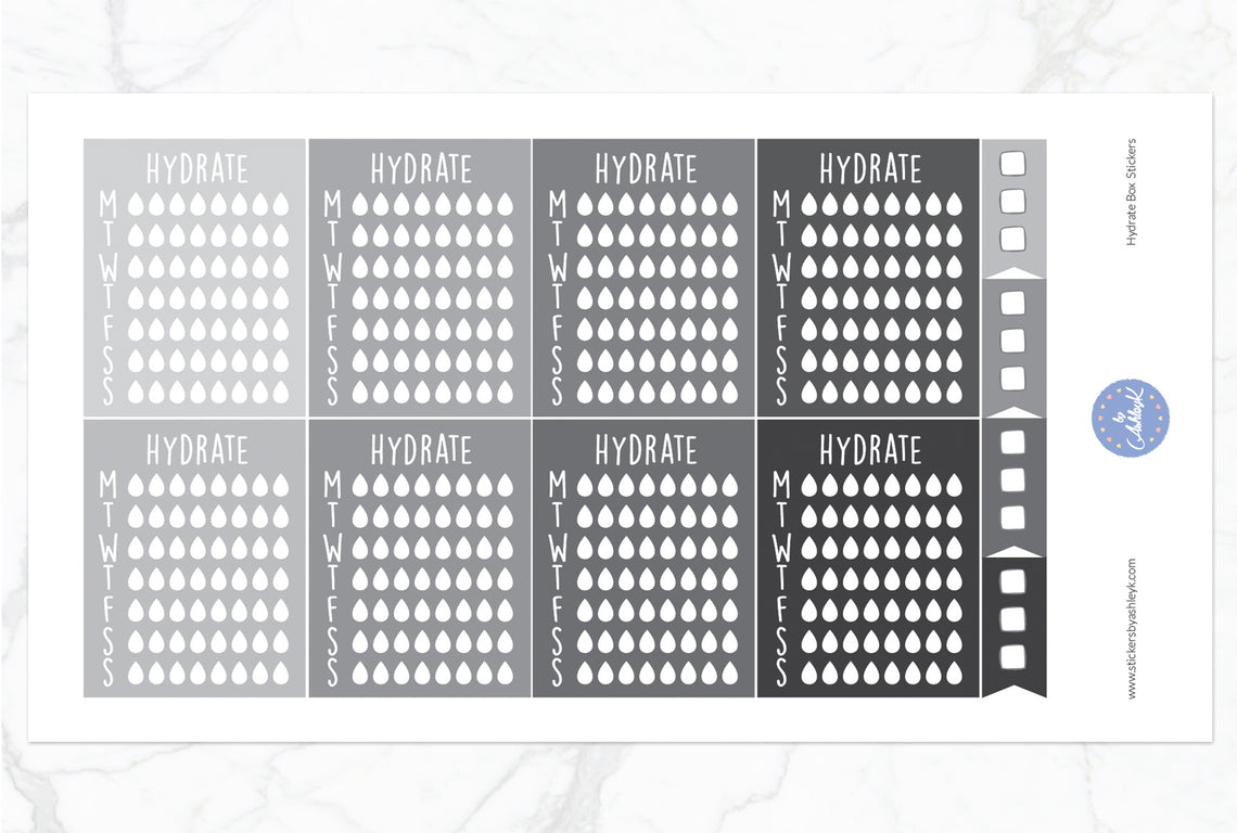 Hydrate Box Stickers - Monochrome