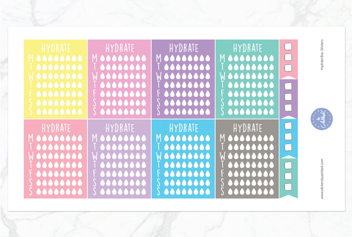 Hydrate Box Stickers - Pastel