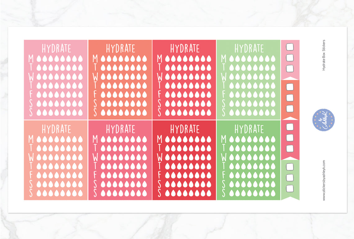 Hydrate Box Stickers - Strawberry